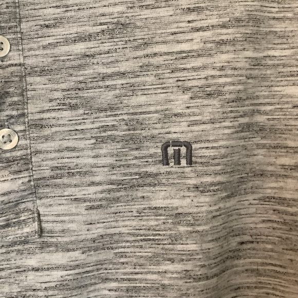 Travis Mathew Flying Tortilla Short Sleeve Medium Golf Polo Heather Gray White - Picture 4 of 16